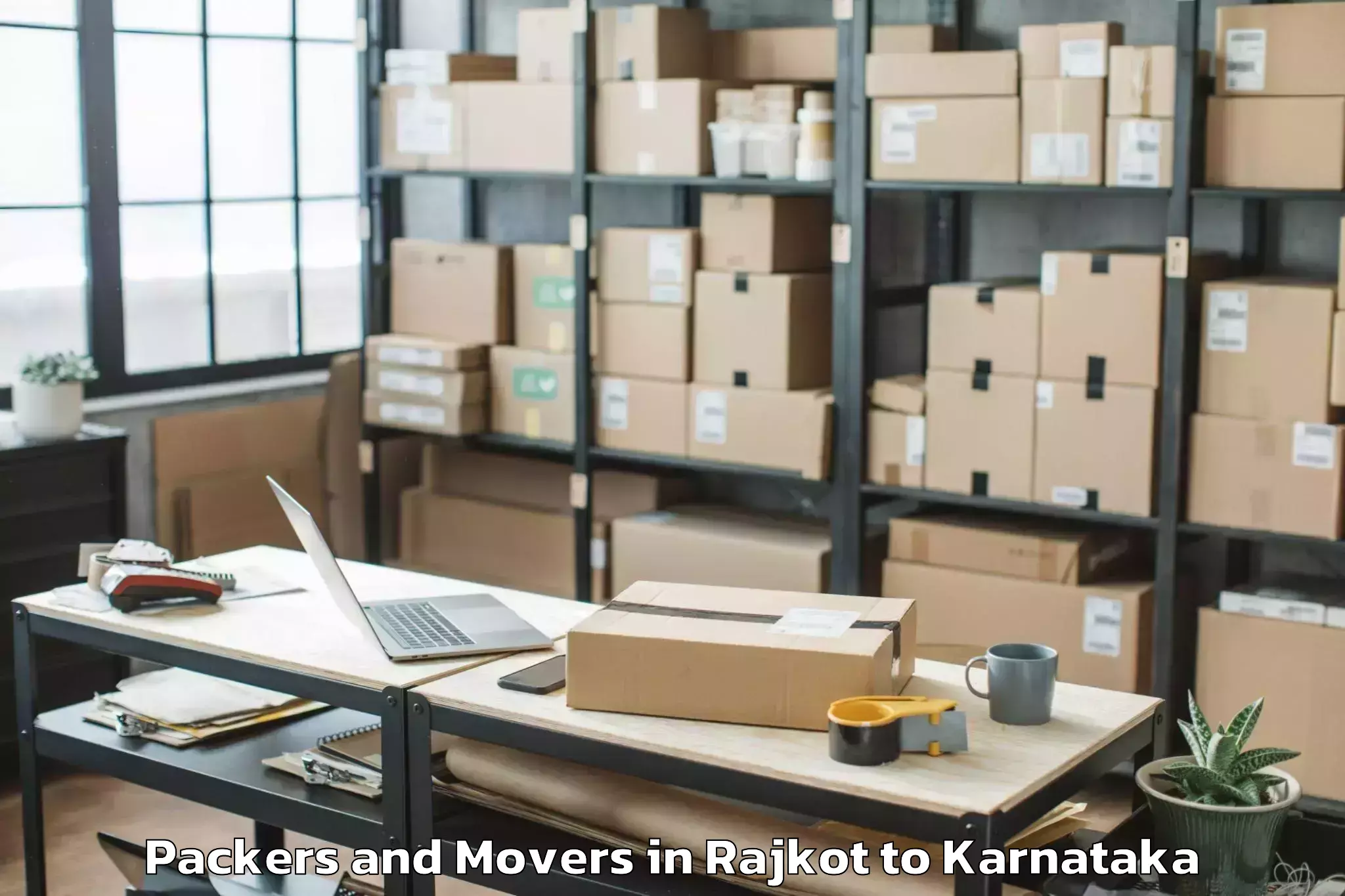 Leading Rajkot to Inorbit Mall Bangalore Packers And Movers Provider